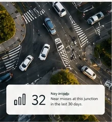Illustrative aerial image of a road junction